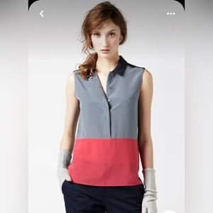 Women’s Lacoste Sleeveless Crepe Sill Color BlockWoven Shirt Size:38